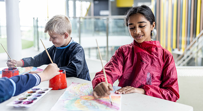 St Josephs Primary Schofields students painting